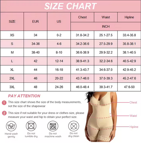 Faja - Full Body Shaper Bodysuit – Post Surgery Zipper Crotch Shapewear | Stages 1 2 3